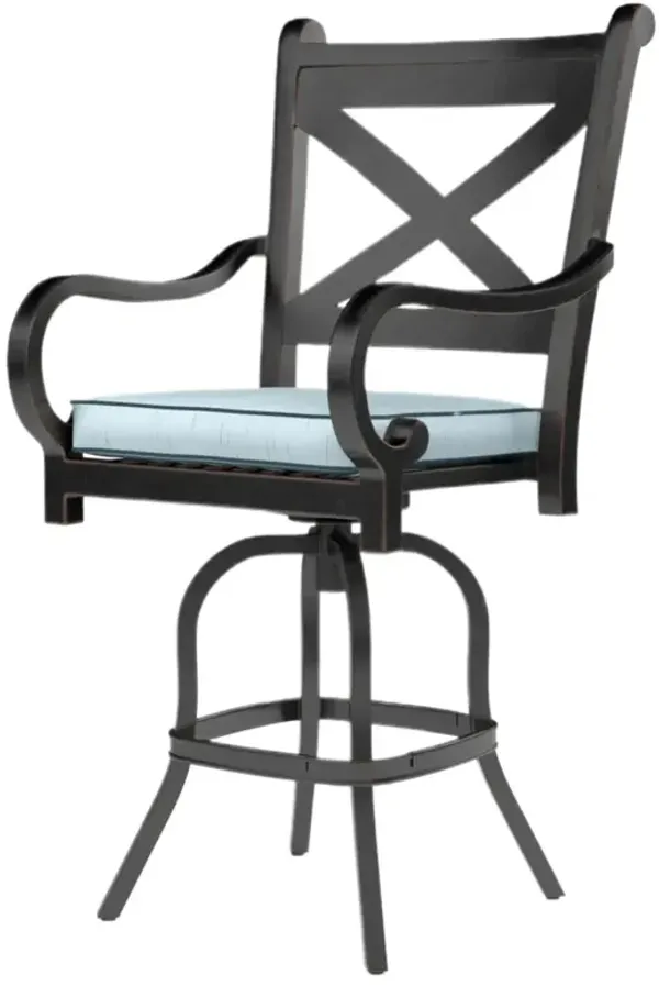 Kairis Outdoor Aluminum Barstool, Old World Copper Finish