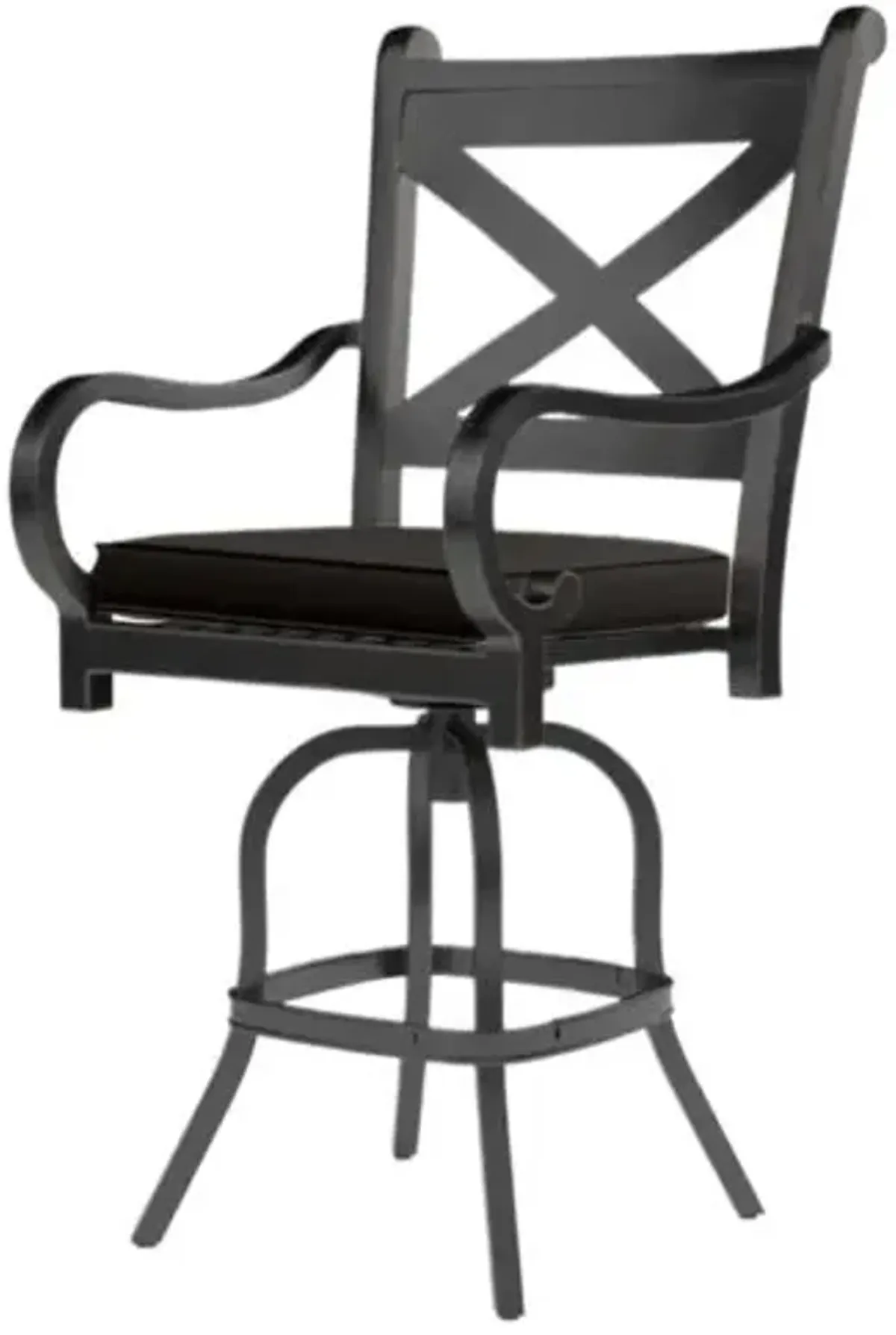 Kairis Outdoor Aluminum Barstool - Old World Copper Finish - Black