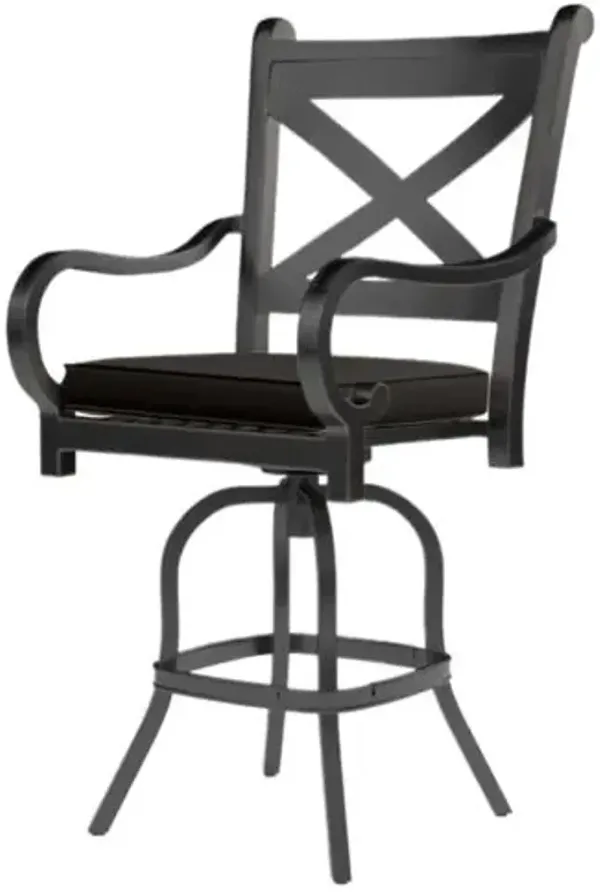 Kairis Outdoor Aluminum Barstool - Old World Copper Finish - Black