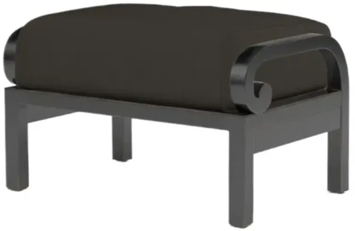 Kairis Outdoor Aluminum Ottoman - Old World Copper Finish - Black