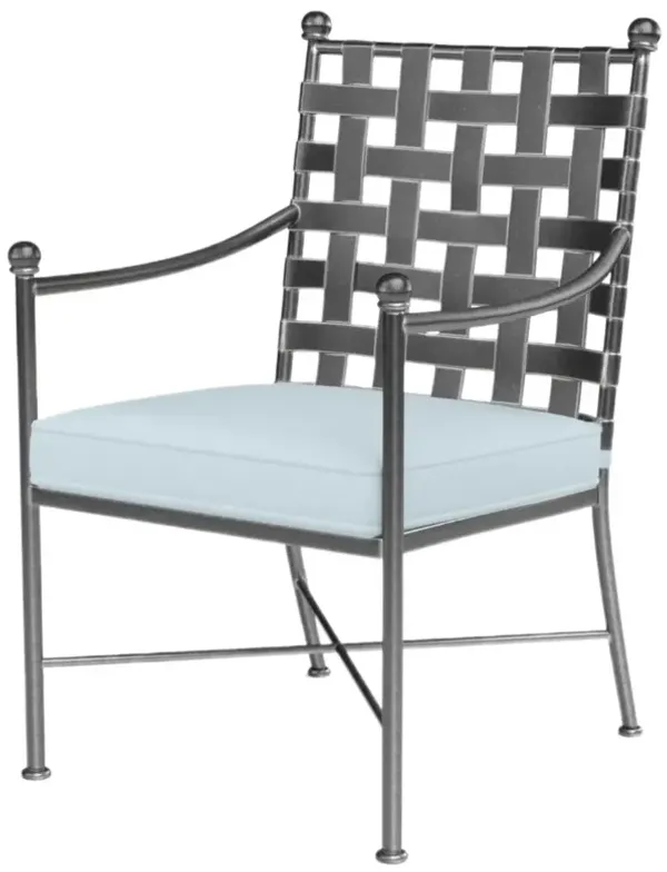 Isla Outdoor Iron Basket Weave Dining Armchair