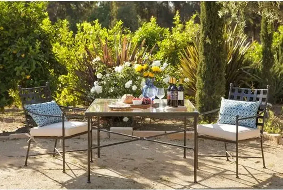 Isla Outdoor Iron Basket Weave Dining Armchair - Black