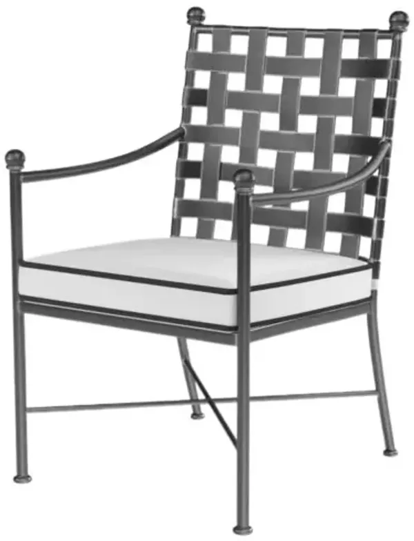 Isla Outdoor Iron Basket Weave Dining Armchair - Beige