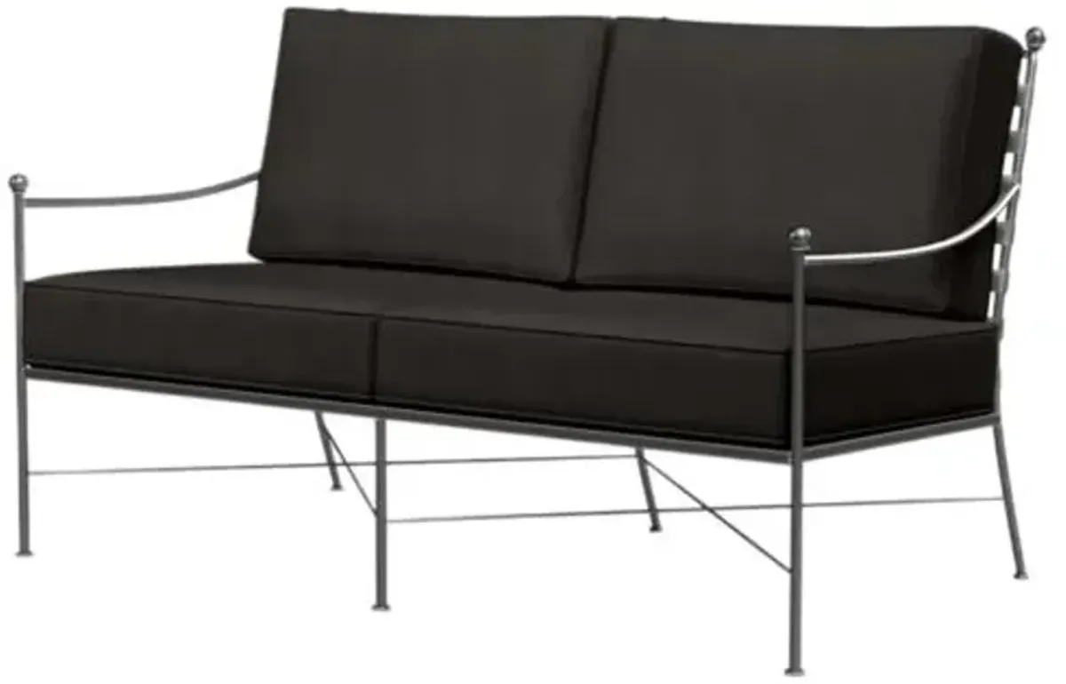 Isla Outdoor Iron Loveseat - Black