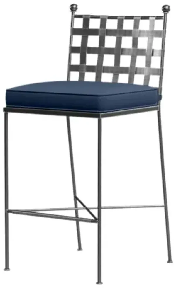 Isla Outdoor Iron Barstool - Blue