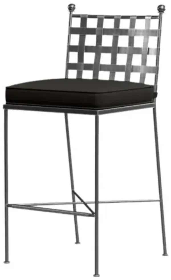 Isla Outdoor Iron Barstool - Black
