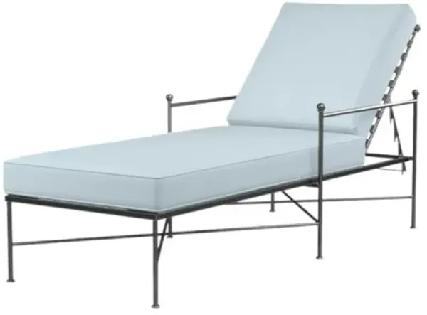 Isla Outdoor Iron Chaise Lounge - Blue - Comfortable, Sturdy, Stylish