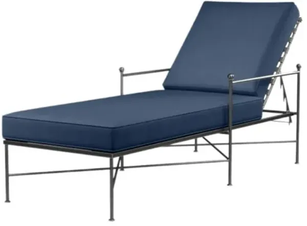 Isla Outdoor Iron Chaise Lounge - Blue - Comfortable, Sturdy, Stylish