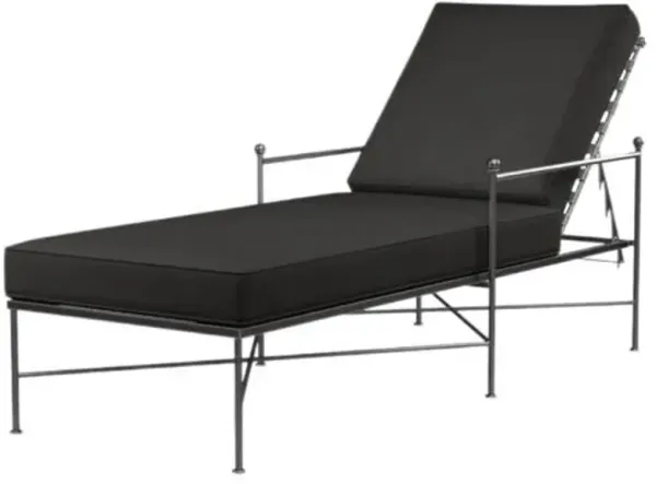 Isla Outdoor Iron Chaise Lounge - Black - Comfortable, Sturdy, Stylish