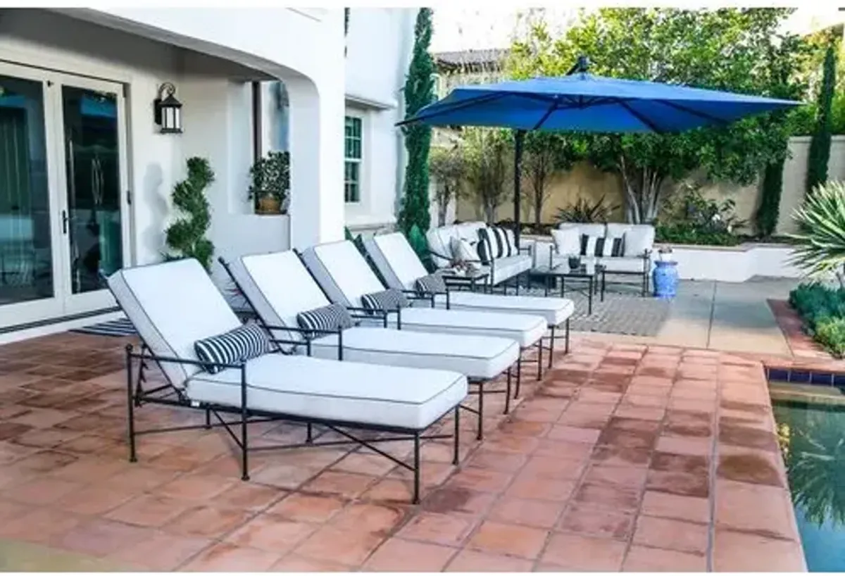 Isla Outdoor Iron Chaise Lounge - Beige - Comfortable, Sturdy, Stylish