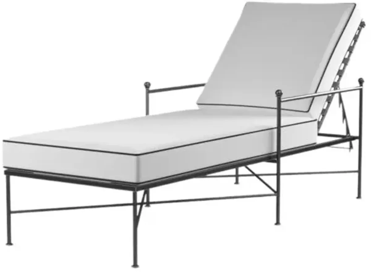 Isla Outdoor Iron Chaise Lounge - Beige - Comfortable, Sturdy, Stylish
