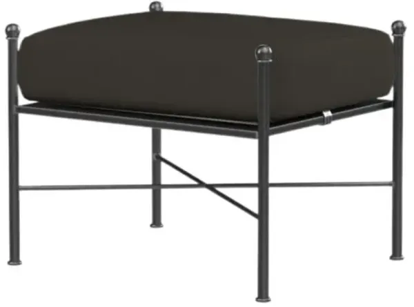 Isla Outdoor Iron Ottoman - Black