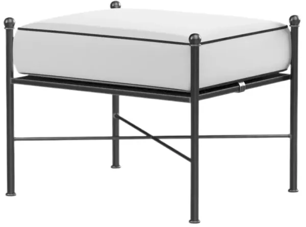 Isla Outdoor Iron Ottoman - Beige