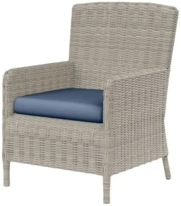 Maye Outdoor Aluminum/Resin Wicker Outdoor Dining Chair - Blue