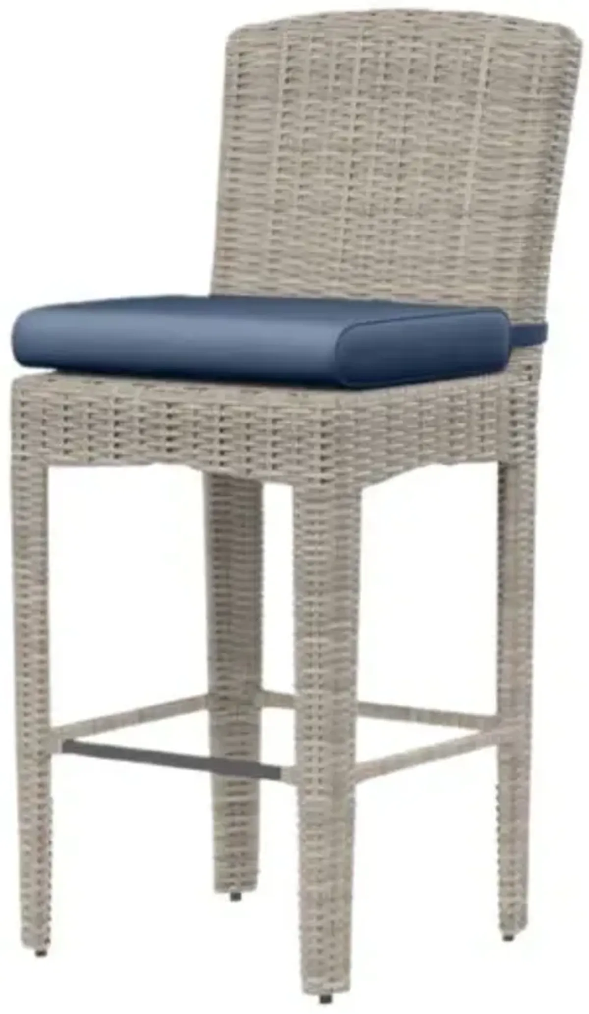 Maye Outdoor Aluminum/Resin Wicker Barstool - Blue