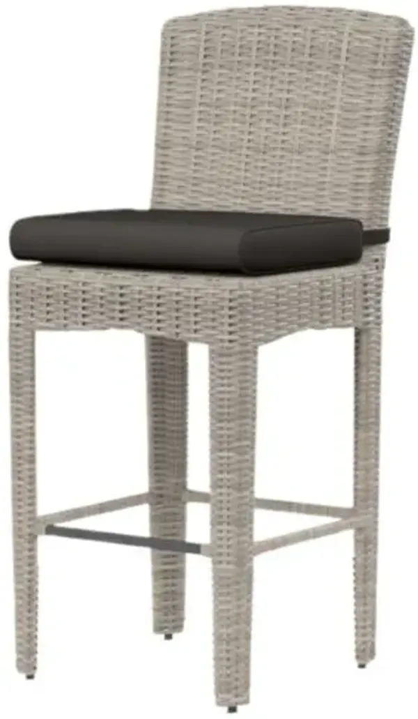 Maye Outdoor Aluminum/Resin Wicker Barstool - Black