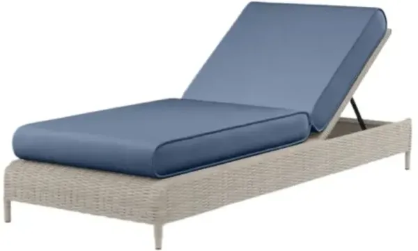 Maye Outdoor Aluminum/Resin Wicker Adjustable Chaise - Blue - Comfortable, Sturdy, Stylish