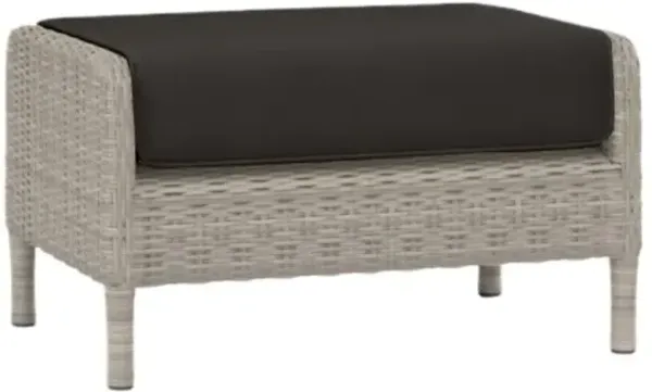 Maye Outdoor Aluminum/Resin Wicker Ottoman - Black