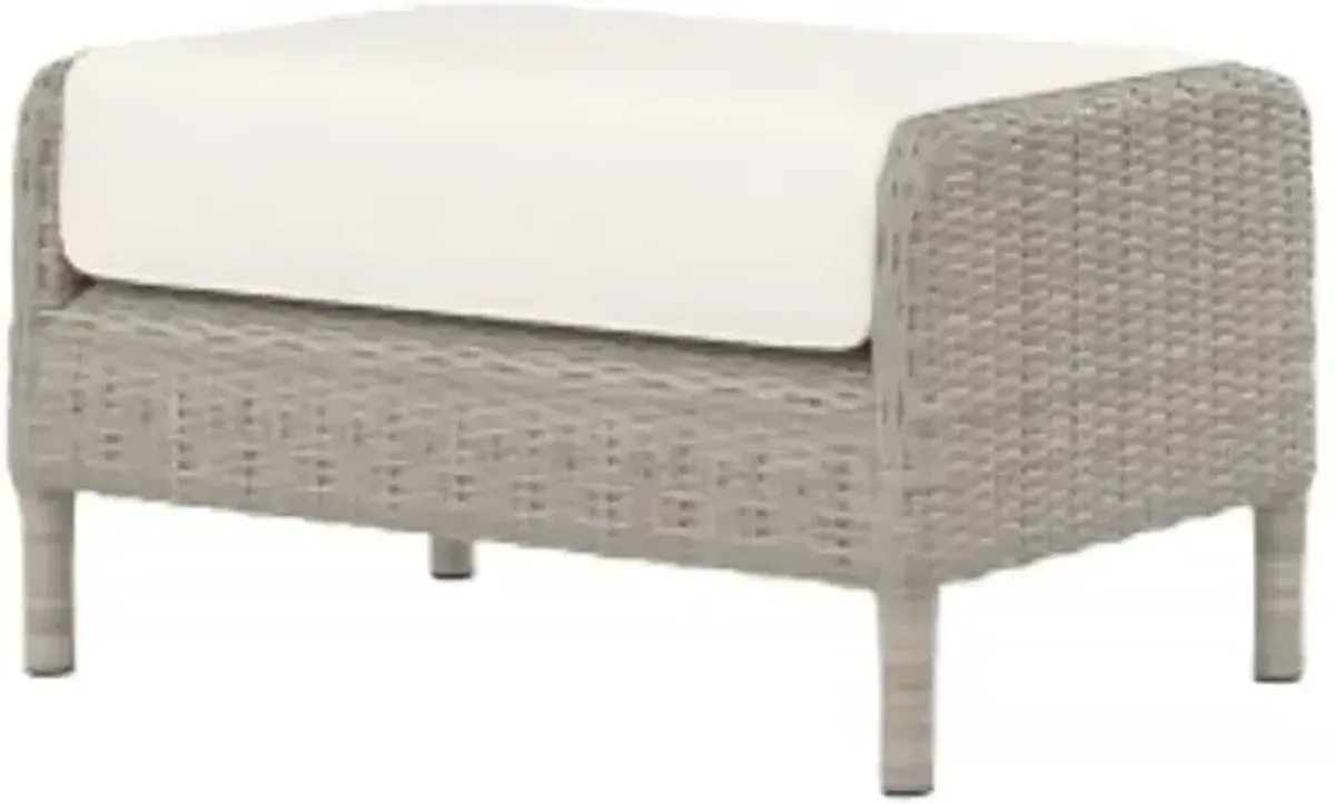 Maye Outdoor Aluminum/Resin Wicker Ottoman - Beige