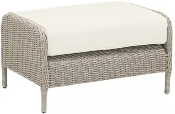 Maye Outdoor Aluminum/Resin Wicker Ottoman - Beige