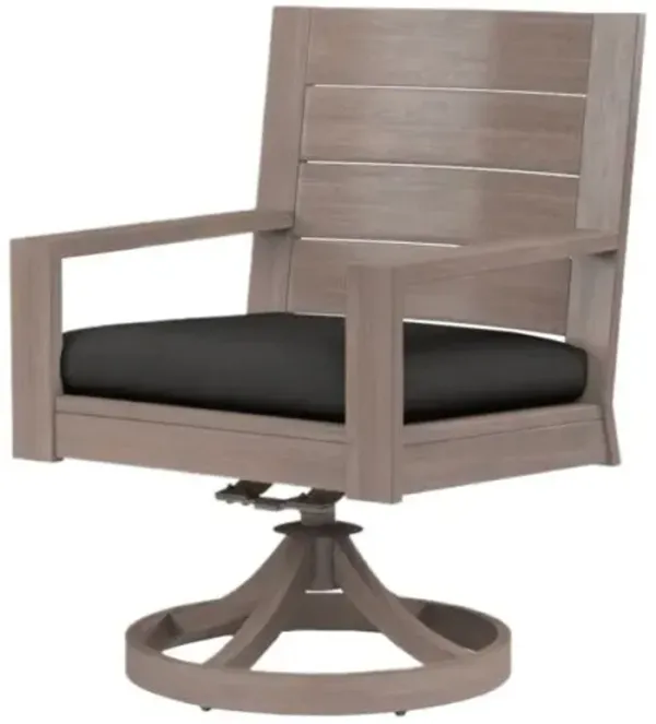 Farren Outdoor Aluminum Swivel Dining Chair - Black