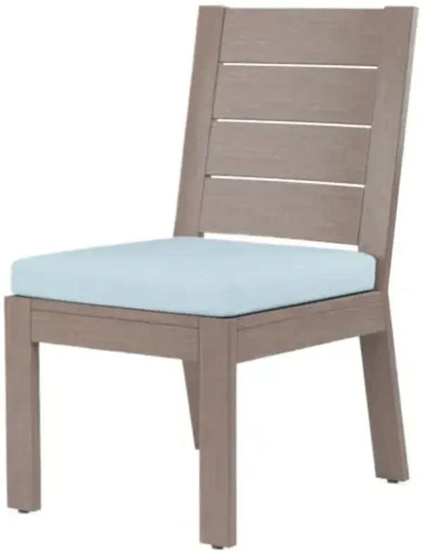 Farren Outdoor Aluminum Armless Dining Chair - Blue