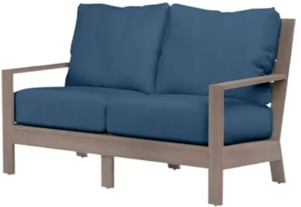 Farren Outdoor Aluminum Loveseat - Blue