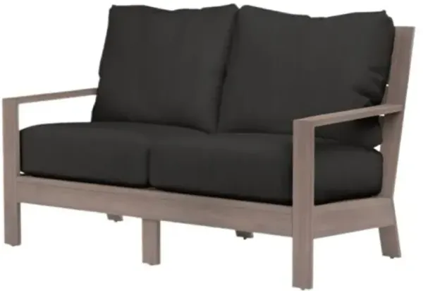 Farren Outdoor Aluminum Loveseat - Black