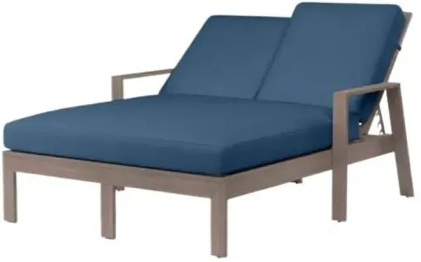 Farren Outdoor Aluminum Double Chaise Lounge - Blue - Comfortable, Sturdy, Stylish