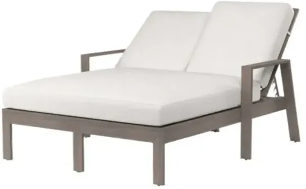Farren Outdoor Aluminum Double Chaise Lounge - White - Comfortable, Sturdy, Stylish