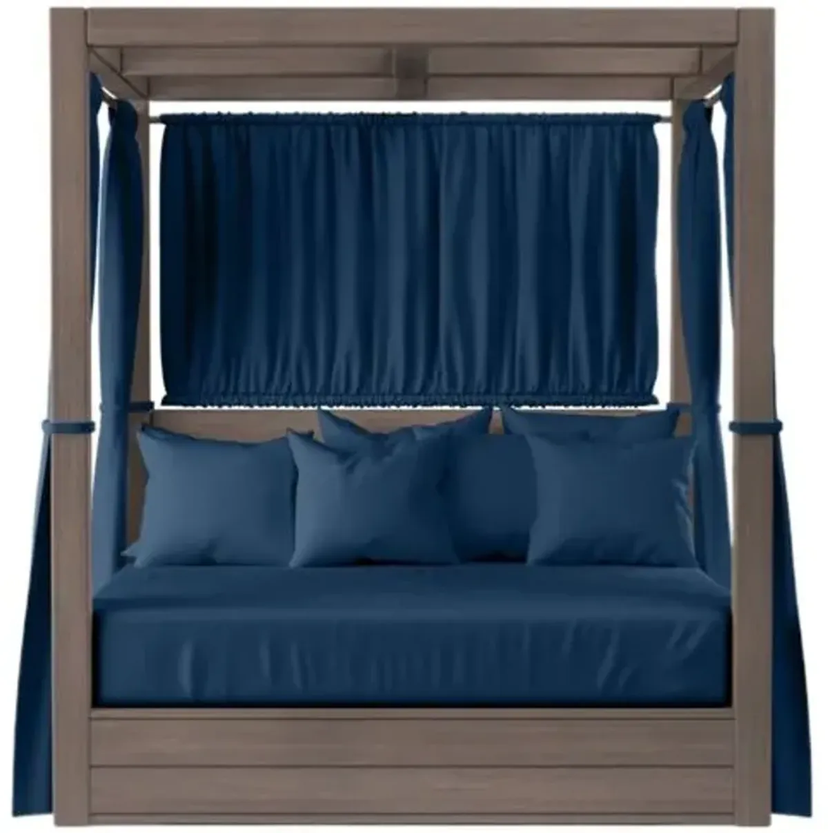 Farren Outdoor Aluminum Resort King Daybed - Blue - Comfortable, Sturdy