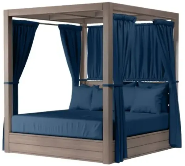 Farren Outdoor Aluminum Resort King Daybed - Blue - Comfortable, Sturdy