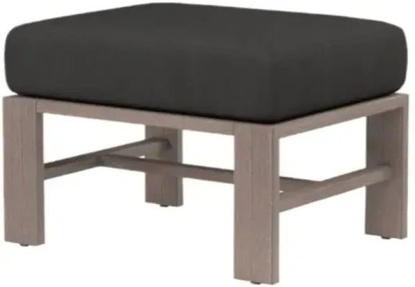 Farren Outdoor Aluminum Ottoman - Black