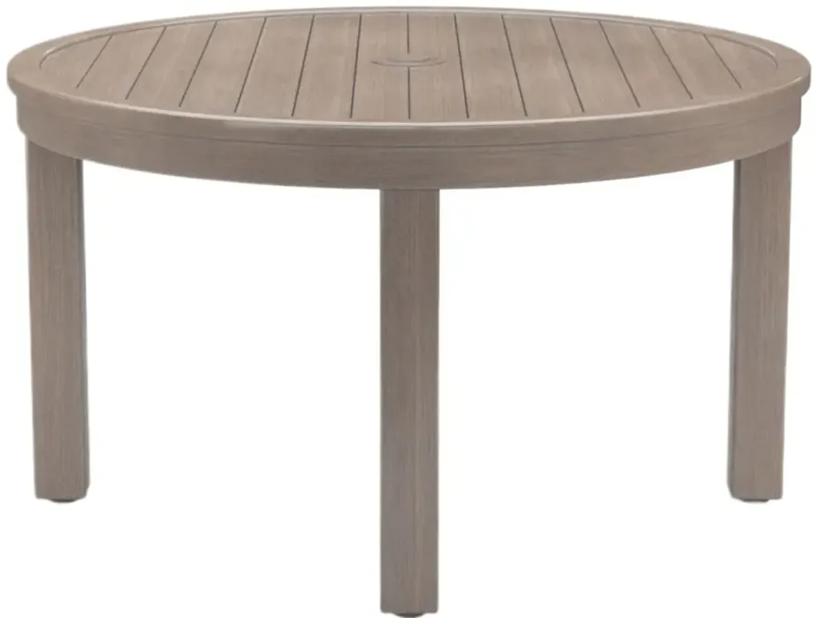 Farren Outdoor Aluminum 50" Round Dining Table, Driftwood