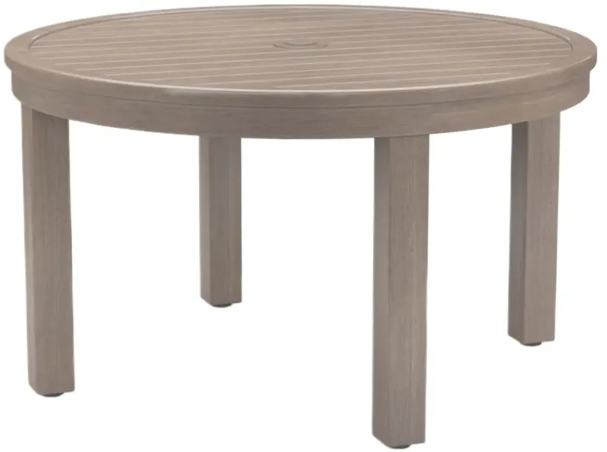 Farren Outdoor Aluminum 50" Round Dining Table, Driftwood