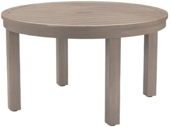 Farren Outdoor Aluminum 50" Round Dining Table, Driftwood