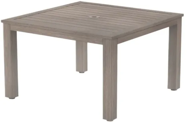 Farren Outdoor Aluminum 48" Square Table, Driftwood