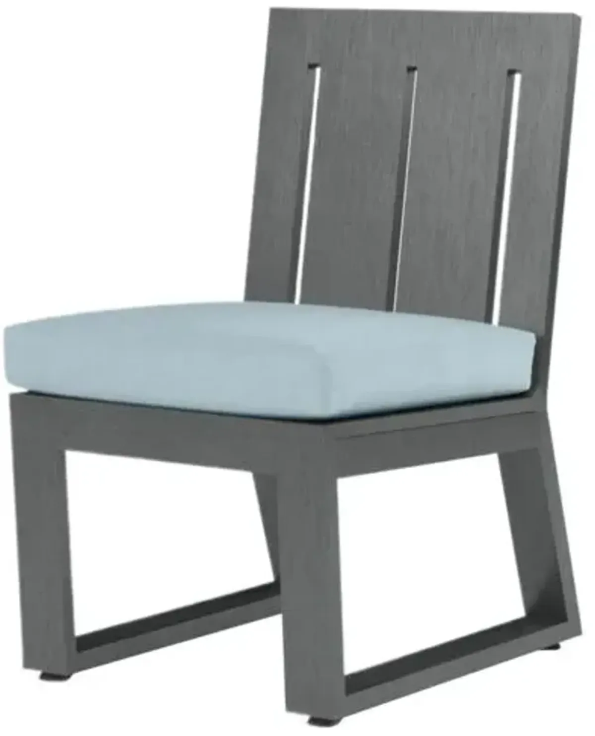 Laken Outdoor Aluminum Armless Dining Chair - Blue