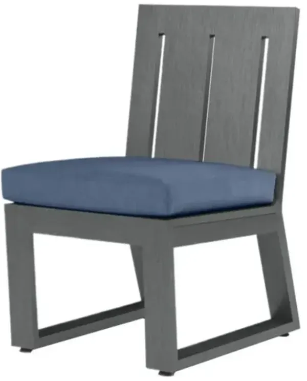 Laken Outdoor Aluminum Armless Dining Chair - Blue