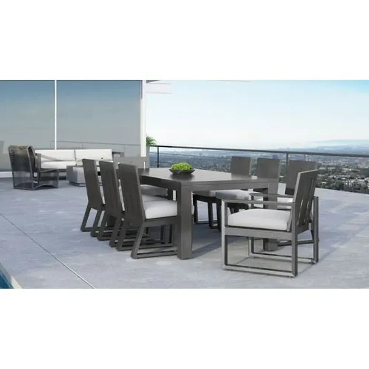 Laken Outdoor Aluminum Armless Dining Chair - Black