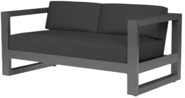 Laken Outdoor Aluminum Loveseat - Gray