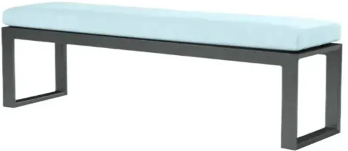 Laken Outdoor Aluminum Dining Bench - Blue