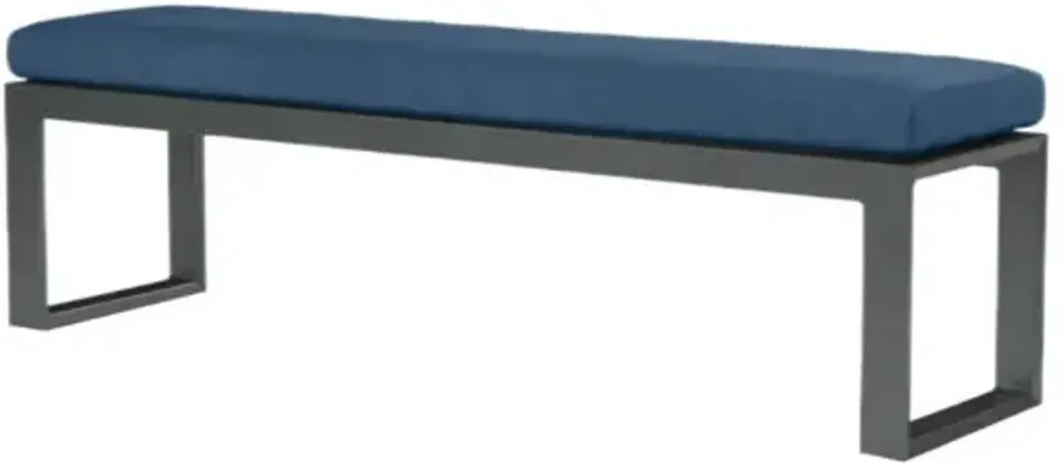 Laken Outdoor Aluminum Dining Bench - Blue