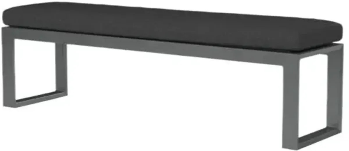 Laken Outdoor Aluminum Dining Bench - Black