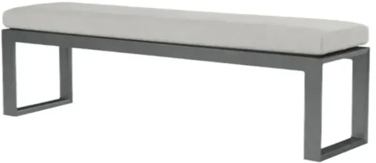 Laken Outdoor Aluminum Dining Bench - Gray