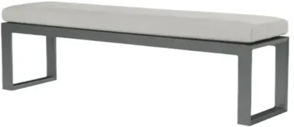Laken Outdoor Aluminum Dining Bench - Gray