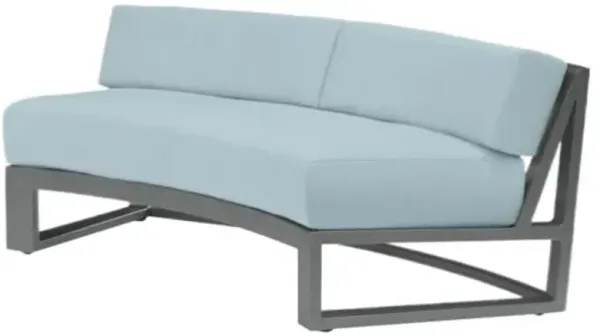 Laken Outdoor Aluminum Curved 2-Seat Sofa