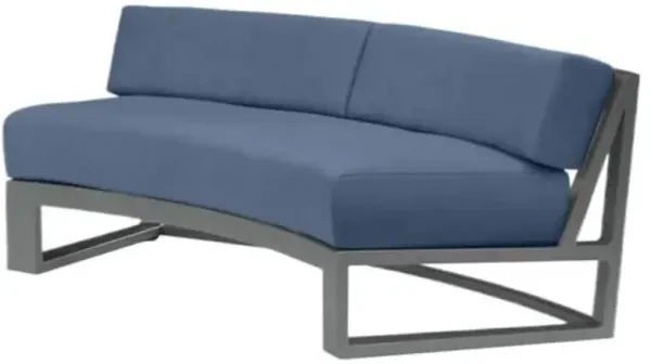 Laken Outdoor Aluminum Curved 2-Seat Sofa