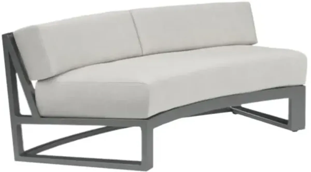 Laken Outdoor Aluminum Curved 2-Seat Sofa