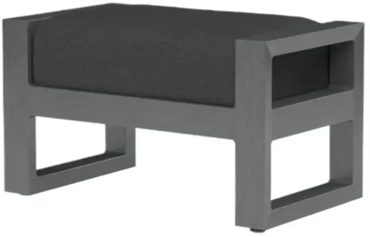 Laken Outdoor Aluminum Ottoman - Black